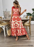 2024 Wool Printed Strap Casual Boho Dress